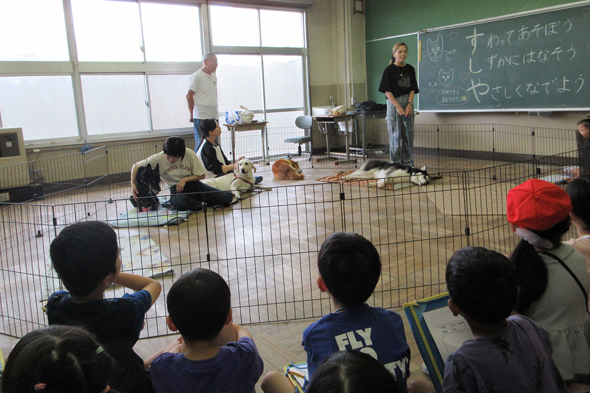 淵野辺小1年生活課授業で麻布大学院生が情操教育活動